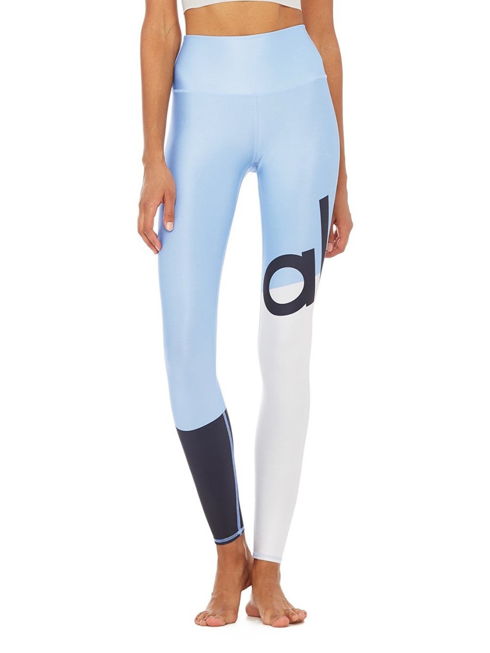 ALO Yoga Airlift Leggings Color Block Navy Light Blue Size XS